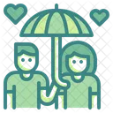 Couple Umbrella Heart Icon