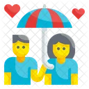 Couple Umbrella Heart Icon