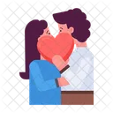 Couple Kissing Romantic Kiss Couple Romance Icon
