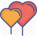 Couple Of Heart Balloons Heart Heart Balloon Icon