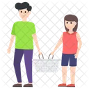 Couple Shopping Couple Buying Spouse Spending Icon