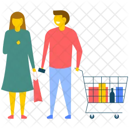 Couple Shopping  Icon