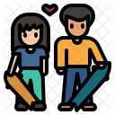 Couple Skater  Symbol