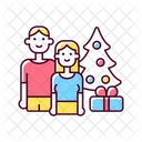 Couple spending Christmas together  Icon