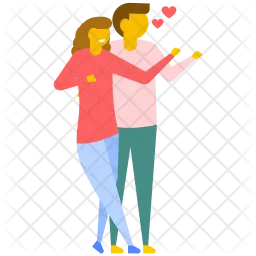 Couple Taking Selfie  Icon