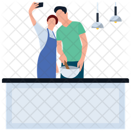 Couple Taking Selfie Icon