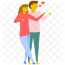 Couple Lovers Loving Icon