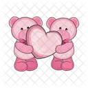 Couple teddy bear with love  Icon