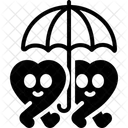 Couple Under Umbrella Two Heart Partner Icon