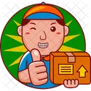 Courier Cartoon Character Icon