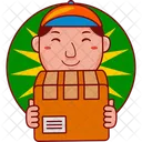Courier Cartoon Character Icon