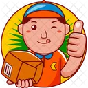 Courier Cartoon Character Icon