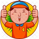Courier Cartoon Character Icon