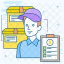 Cargo Management Courier Services Loader Man Icon