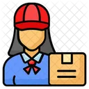 Courier Woman Delivery Symbol