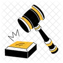Court Order Judge Hammer Law Icon
