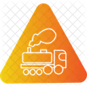 Coution railway road sign  Icon