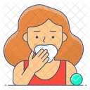 Stuffy Nose Covering Mouth Sneezing Icon