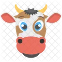 Brown Cow Face Icon
