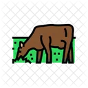 Cow Eating Grass Icon