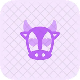 Cow Heart Eyes Emoji Icon