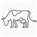 Animals And Wildlife Pack Cow Thin Line Icon Symbol