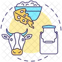 Cow milk cheese production  Icon