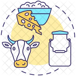 Cow milk cheese production  Icon