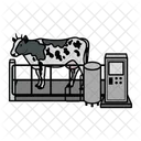 Cow Milking Smart Production Icon