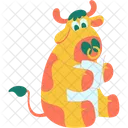 Cow Reading Book Pet Cow Icon