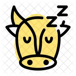 Cow Sleeping Emoji Icon