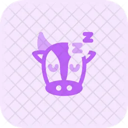 Cow Sleeping Emoji Icon