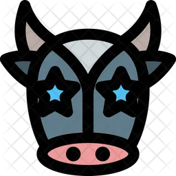 Cow Star Struck Emoji Icon