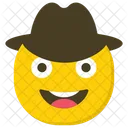 Emoji De Cowboy Emoticone Smiley Icône
