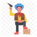 Cowboy Shooting Angry Cowboy Cowboy Gun Icon