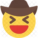 Cowboy Sorridente E Semicerrado Ícone