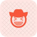 Cowboy Sorridente E Semicerrado Ícone
