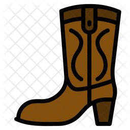 Cowgirl boot Icon - Download in Colored Outline Style