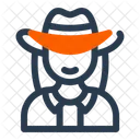 Cowgirl Rider Ranch Icon