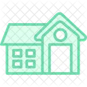 Cozy Cottage Duotone Line Icon Icon