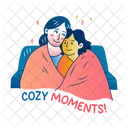 Cozy Moments Hugging Motherhood Icon