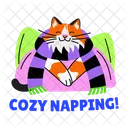 Cozy Napping Cat Feline Icon