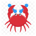 Crab playing dumbbells  Icon