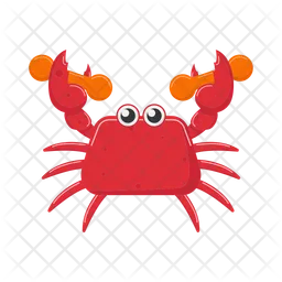 Crab playing dumbbells  Icon