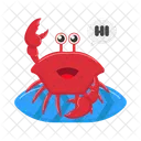 Crab playing surfboard  Icon
