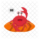 Crab playing surfboard  Icon