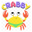 Crabby Sea Crab Crab Food Icône