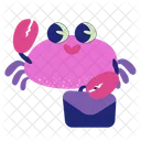 Crabs Go To Work Crab Seafood Icon