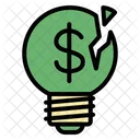 Crack Bulb Idea Electricity Icon