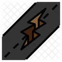 Crack Disaster Nature Road Risk Icon